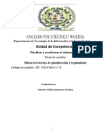 Unidad de Competencia: Planificación y Monitoreo Del Sistema Piloto