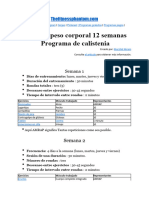 El Mejor Peso Corporal 12 Semanas Programa de Calistenia: Semana 1