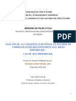 Analyse de La Conquête Clientèles en Matière de Communication Relativement Aux Biens Immobilier: Cas de Bat Immobilier