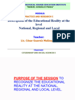 Description of The National, Regional and Local Educational Reality