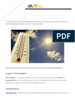 Termologia - Conceitos, Fórmulas e Exercícios - Brasil Escola