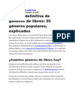 La Lista Definitiva de Géneros de Libros: 35 Géneros Populares, Explicados