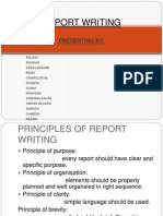 Report Writing: Presenting by