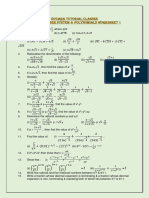 9 NUMBER SYSTEM & POLYNOMIALS Worksheet