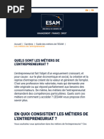 Les Métiers de L'entrepreneuriat - ESAM