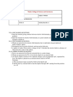 Electrostatics Activity Sheet 1 (2024)