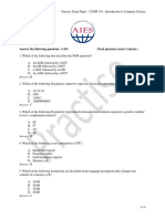 Practise Exam Paper - COMP 101 - Introduction To Computer Science