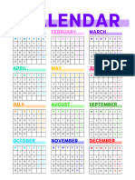 Colorful Modern Minimalist 2024 Yearly Calendar