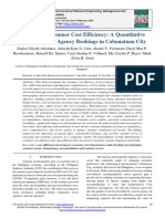 Analyzing Consumer Cost Efficiency: A Quantitative Study of Travel Agency Bookings in Cabanatuan City