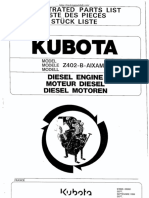 Kubota Z402-B Aixam-1 Diesel Engine Parts Manual