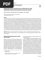 Measuring Memory Is Harder Than You Think: How To Avoid Problematic Measurement Practices in Memory Research