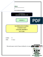 Amajuba Maths Grade 11 June 2021 QP and Memo