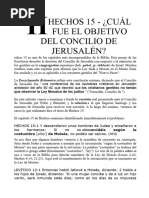 Hechos 15 - Cuál Fue El Objetivo Del Concilio de Jerusalén