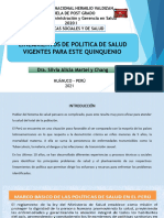 Lineamientos de Política de Salud Vigentes para Este Quinquenio 2019