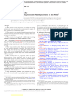 Making and Curing Concrete Test Specimens in The Field: Standard Practice For