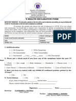 F2F - Health Declaration Form