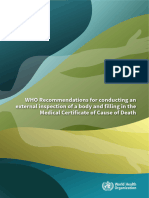 Who Recommendations For Conducting An External Inspection of A Body and Filling in The Medical Certificate of Cause of Death - VF - Published