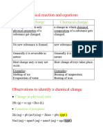 Chemical Reaction and Equations: Physical Change