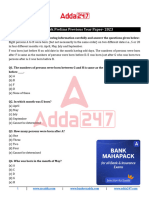 IBPS Clerk Pre Memory Based Paper Mock 01 26. Aug.2023