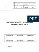 Procedimiento Uso y Operación de Generador Electrico