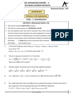 Answer Key & Solution Explanation, JEE Advanced Test Series, Paper-1 (21 April 2024)