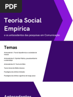 Antecedentes e Teoria Social Empírica