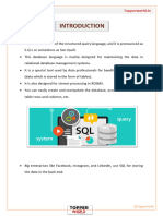 Introduction To SQL