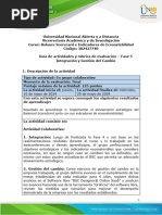 Guía de Actividades y Rúbrica de Evaluación - Unidad 3 - Fase 5 - Integración y Gestión Del Cambio