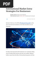 iNTERNATIONAL MARKTERING ENTERY STRATEGY FOR BUSINESS