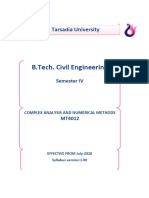 MT4012-Complex Analysis and Numerical Methods