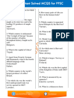 300 Important Solved MCQS For PPSC