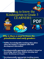 Getting To Know The K To 3 Learners