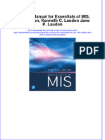 Solution Manual For Essentials of MIS, 14th Edition, Kenneth C. Laudon Jane P. Laudon Download PDF Full Chapter