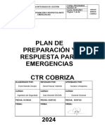 Plan de Preparación y Respuesta A Emergencia CTR Cobriza