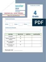 4 Grado Respuestas Trimestral 3 2023 2024