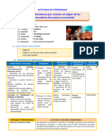 D1 A2 SESION PS. Nos Interesamos Por Conocer El Origen de Las Costumbres de Nuestra Comunidad