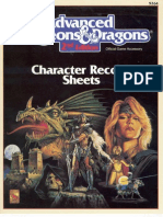 TSR 9264 AD&D Character Record Sheets 2nd Edition