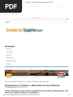 Redundancy in Cabling - A Must-Have For Any Network System