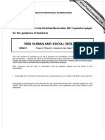 5096 Human and Social Biology: MARK SCHEME For The October/November 2011 Question Paper For The Guidance of Teachers