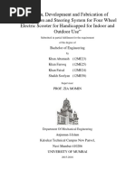 Design, Development and Fabrication of Transmission and Steering System For Four Wheel Electric Scooter For Handicapped For Indoor and Outdoor Use