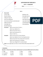 Grade 5 - Unit 1 - Worksheet