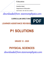 Gr12 - Physical Sciences - P1 Solutions - Learner Assistance Document - 2020 Reduce