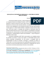 Educação Na Contramão Da Democracia - A Reforma Do Ensino Médio No Brasil