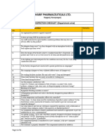 SELF-inspection Checklist (Dept - Wise)