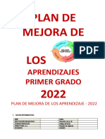 Plan de Mejora de Los Aprendizajes