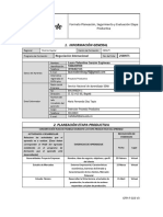 Información General: Formato Planeación, Seguimiento y Evaluación Etapa Productiva