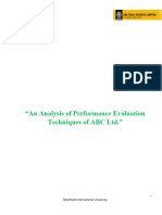 An Analysis of Performance Evaluation Techniques of ABC Ltd.