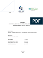 Dimensionamento de Uma Unidade de Desinfecção para Estação de Tratamento de Água