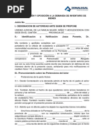 Contestacion y Oposicion A La Demanda de Inventario de Bienes