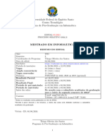 Edital Programa de Pos Graduacao em Informatica Mestrado